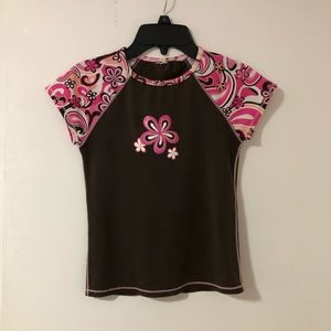 Y2k brown and pink baby tee